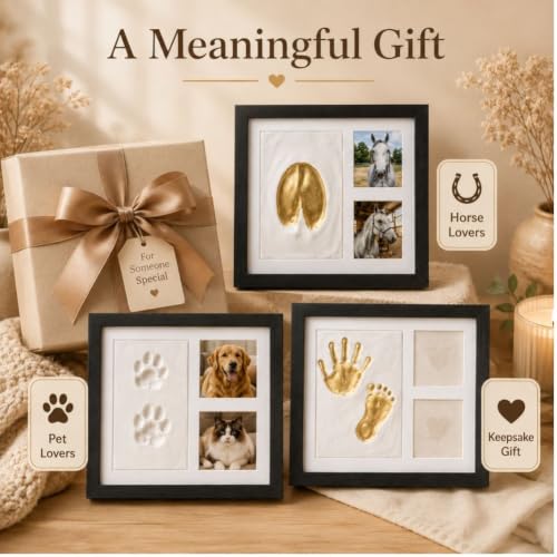 Horse Hoofprint Clay Kit with Frame & Paint Set - Black Variation