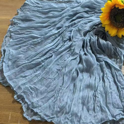 20 Pack Dusty Blue Cheesecloth Table Runner 10Ft - Elegant Gauze Linen for Wedding & Party Decor