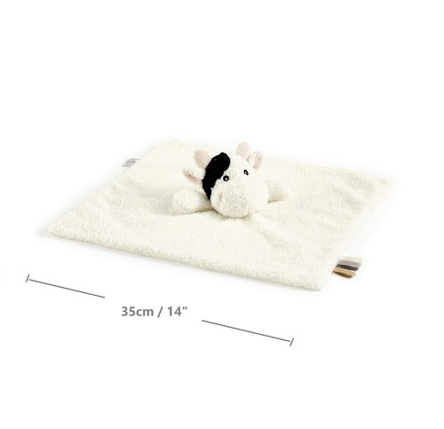 CREVENT Cozy Plush Baby Security Blanket, Loveys for Baby Girls and Boys, Birthday (Cow)