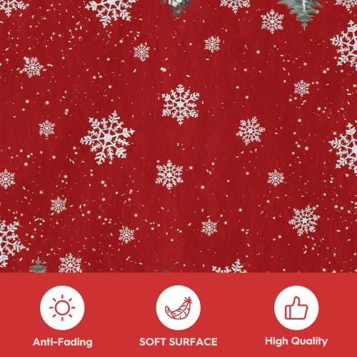 Red Snowman Deer Christmas Area Rug 5x7 Feet Winter Home Decor Washable Entryway Bedroom Living Room