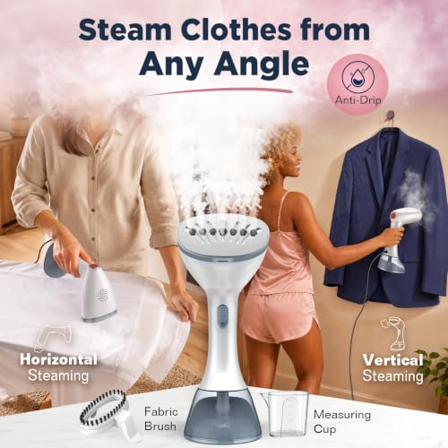 Clexpert Gray Handheld Garment Steamer with 3 Steam Settings, 380ml Water Tank