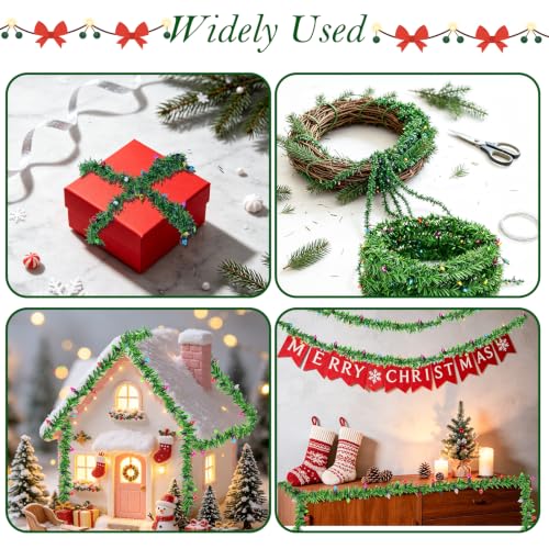 50Ft Christmas Artificial Pine Garland with Fake String Lights - With Fake String Light / 50Ft 0.59in