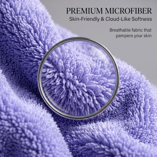 Hands-Free Shower Wrap Towel for Women, Adjustable, Large, Purple