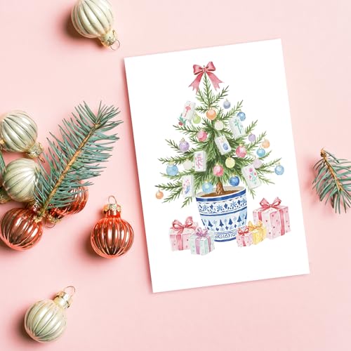 Christmas Greeting Cards with Envelopes and Stickers - 24 Pack 4x6 Inch