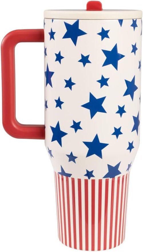 HydroJug Traveler - 40 Oz Insulated Water Bottle with Handle & Flip Straw - Leak Resistant, Fits in Cup Holder