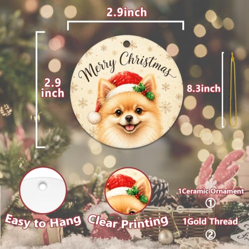 Pomeranian Christmas Ornament Dog Keepsake - Winter Snowflake Hanging Decor - Variation of Christmas Animal 7