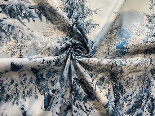Winter Snow Forest Tapestry - 236 x 118 inches Snowy Mountain Landscape Wall Hanging for Home Decor