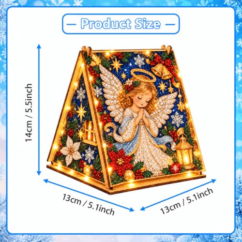 DIY Wooden Pearl Diamond Art Kit with Christmas Wreath Variation