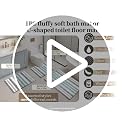 Aqua Beige Gray Striped Bathroom Rug 24x17 Microfiber Non-Slip Multi Color Variation of THIS Listing