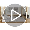 Full Size Montessori Floor Bed with Canopy Frame - Natural