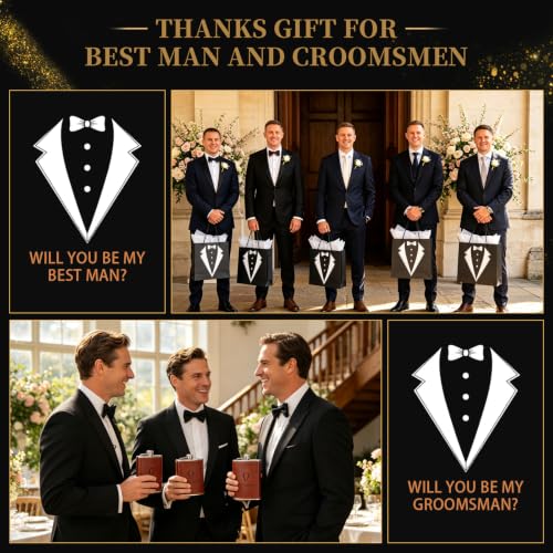 Brown 66-Piece Groomsmen Gifts Set for Wedding Party - 6 Sets Included