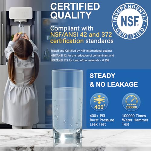Ice Maker Water Filter Pack - Compatible with 50 Ib Machines, NSF/ANSI Certified