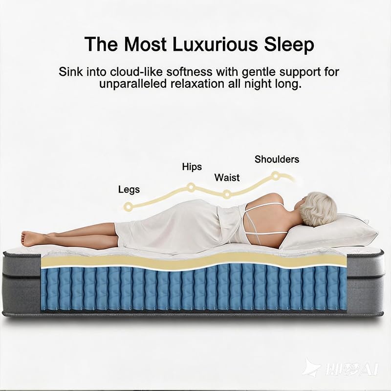Queen Size Innerspring Mattress in a Box - Soft Comfort 60x80 Inch