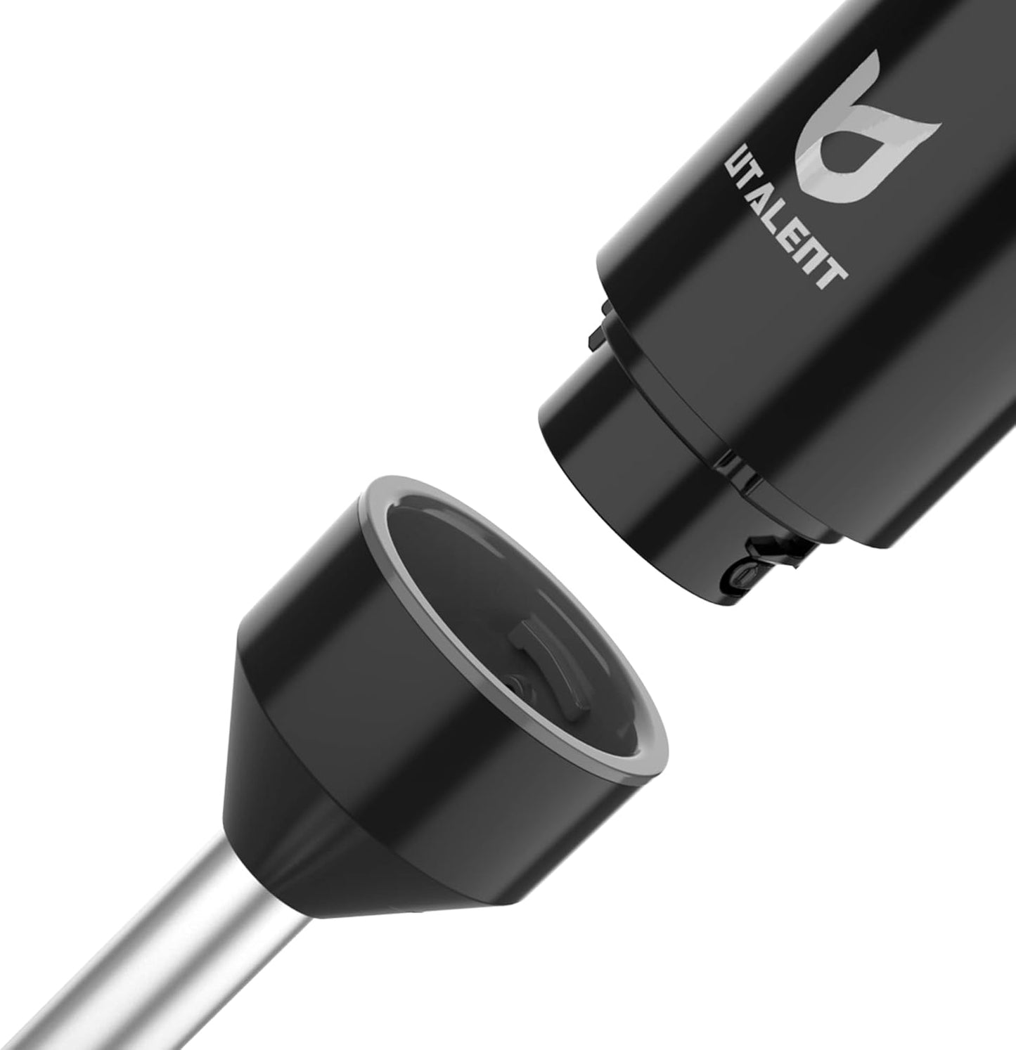 UTALENT Cordless Hand Blender - Variable Speed Immersion Blender with 500ml Chopper & Whisk | Black