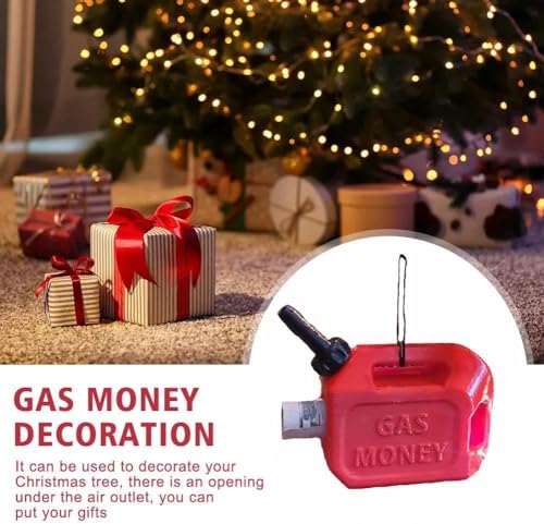 3 Pack Gas Money Gift Holder Ornament - Mini Gas Can Christmas Cash Container