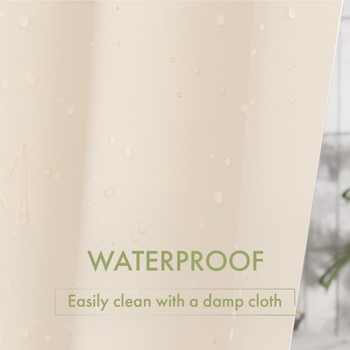 AmazerBath Shower Curtain Liner, 72x72 Beige Shower Curtain Liners, Lightweight Plastic Shower Liner, Cute PEVA Waterproof Cream Shower Curtains for Bathroom with 3 Magnets and 12 Grommets