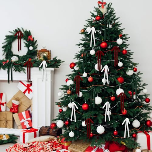 24 Pcs Festive Color Velvet Christmas Tree Bow 5x7 Inches - Holiday Decor