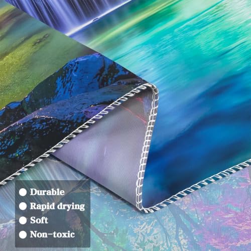 Blacklight Waterfall Forest Tapestry 48 x 36 Inch - Purple Blue Variation
