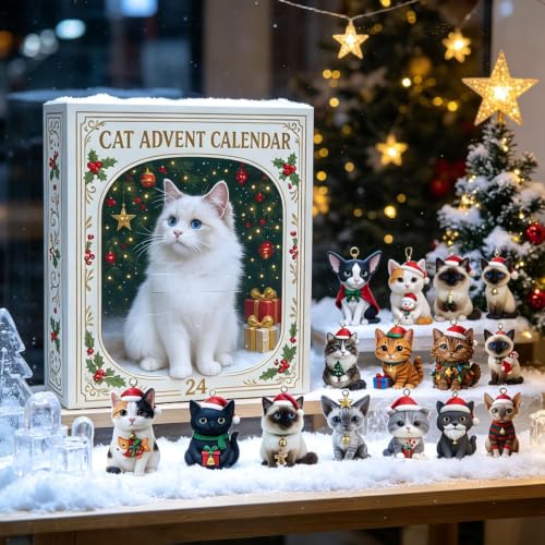 2026 Cat Advent Calendar - 24 Day Christmas Countdown for Cat Lovers - Cat A Variation