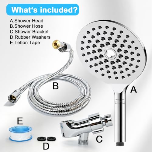 Filtered Handheld Shower Head with Detachable Chrome Spray for Healthier Shower
