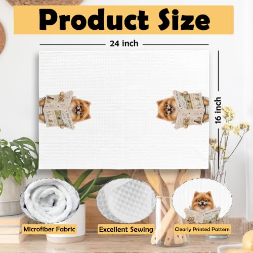 Pomeranian Bathroom Hand Towels Set of 2 - 16x24 Inches, Color 64
