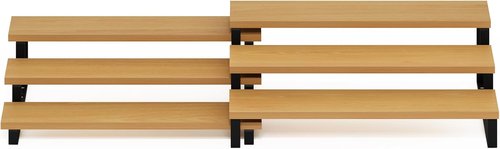 Furinno RAVEL Kitchen Countertop Organizer - 3-Tier Expandable Spice Rack Set of 2 | Beech Finish
