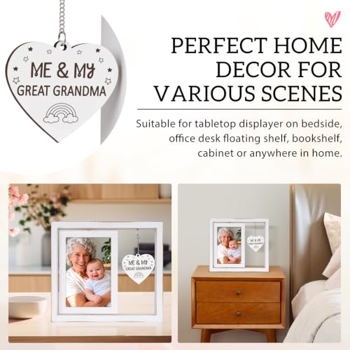 White Great Grandma Photo Frame Keepsake - Pregnancy Announcement Gift for Great Grandma