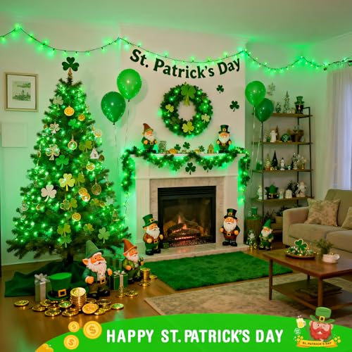 Green Battery-Operated LED Christmas Lights 2 Pack - 66 Ft Waterproof String