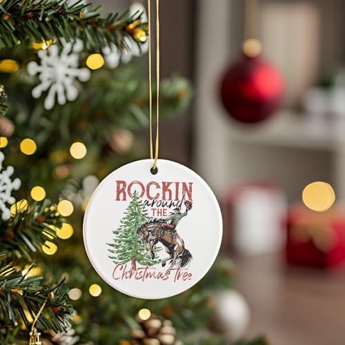 Cowboy Christmas Ornaments - Western Holiday Decor for Tree - Social Work4