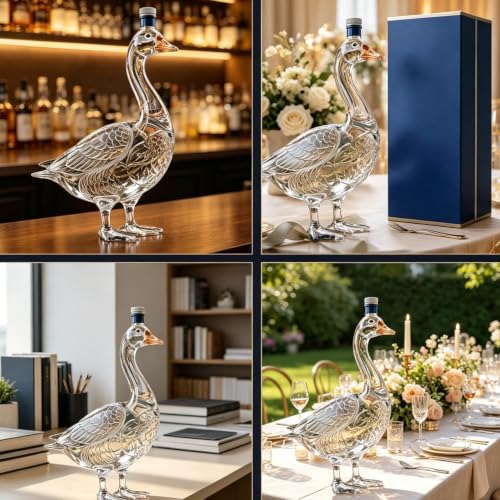 30th Anniversary 3D Goose-Shaped Whiskey Bottle 350ml Glass Decanter