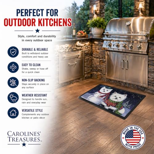 Westie Christmas Self Portrait Doormat 24x36 Indoor Outdoor Rug - Variation of THIS listing