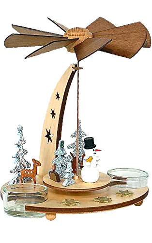 German Dregeno Snowman Pyramid Candle Holder - 7 Inch