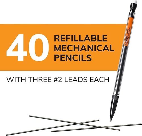 BIC Xtra Smooth Mechanical Pencils - Refillable & Retractable | 0.7 mm Medium Point, 40-Count Pack