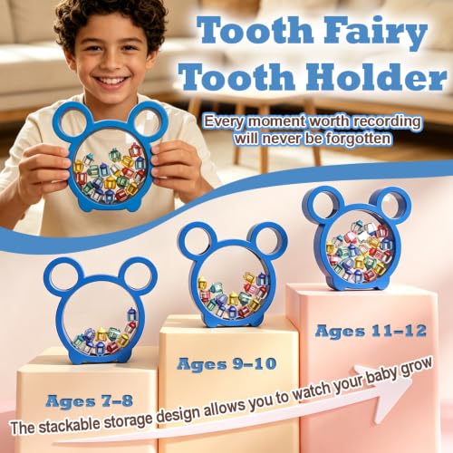 Baby Tooth Fairy Storage Box with Capsules & Keepsake Jar - Cute Baby Teeth Keepsake