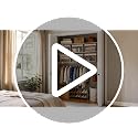 Large Fabric Storage Bins with Lids - Khaki & Beige Stripes, Collapsible Closet Organizers