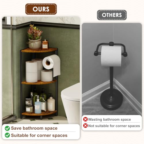 3-Tier Corner Bathroom Shelf Stand for Space-Saving Storage