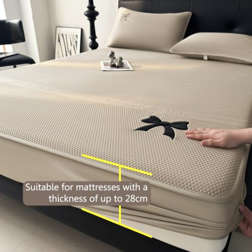 Cooling Mattress Protector Queen Blue 90x190cm Fitted Sheet Bed Cover