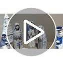 Chinoiserie Ceramic Nativity Set - Blue and White 7-Piece, 6 Inch Decorative Holiday Figurines