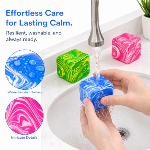 Green Marble Swirl Block Cube Collectible Figurine - NuomiYue