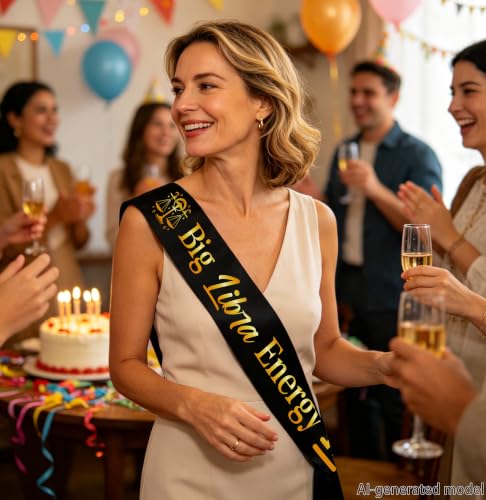 Libra Birthday Sash - Zodiac Party Accessory for Libra Season