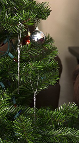 Icicle Christmas Ornaments Set of 24 - Clear Glass, 3.5-5.5 Inch, Variation 1