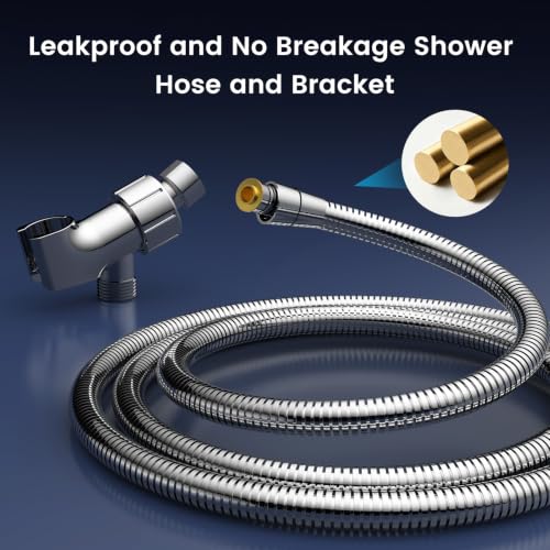 FEELSO High Pressure Handheld Shower Head with Chrome Finish - Combo