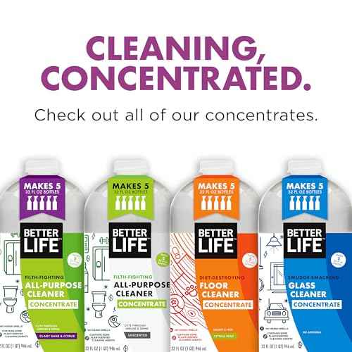Better Life All Purpose Cleaner Concentrate- Multipurpose Home and Kitchen Cleaner for Glass, Countertops, Appliances, Upholstery & More - 32oz Clary Sage & Citrus Concentrate