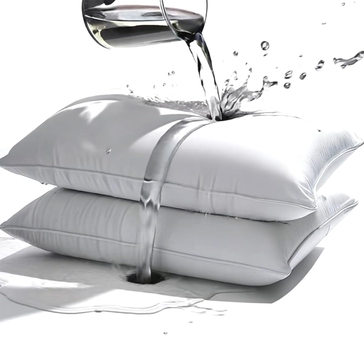 MOONVAN Waterproof Pillow Protectors Queen 20x28 Inches 4 Pack with Zipper Dust Proof Moisture Proof Sweat Proof Pillow Case Cover Protector Soft Cozy White