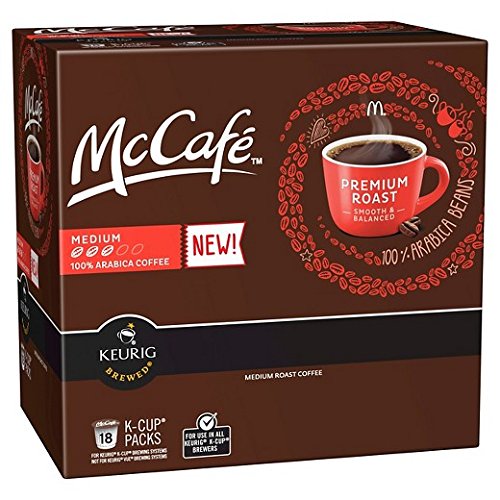 McCafe Premium Medium Roast Coffee - Keurig K-Cup Pods, 18 Count, 6.2 Oz (176g)