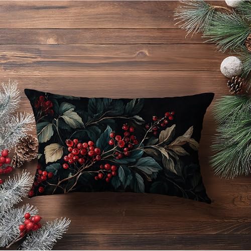 Christmas Berries Decorative Pillow Covers 12x20 - A-christmas Berries 2