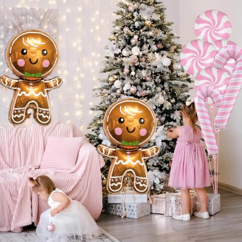 Christmas Gingerbread & Candy Balloon Decorations Set - Party Supplies