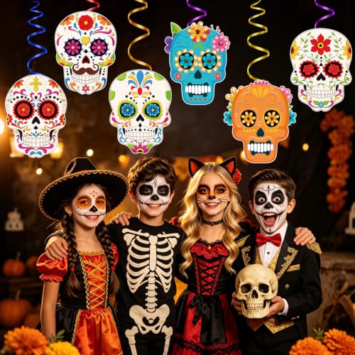 Dia De Los Muertos Sugar Skull Decorations Double Printed - Skull.24