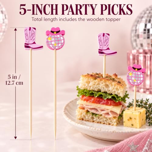 Disco Cowgirl Cocktail Picks - 100 Eco-Friendly Bamboo Food & Drink Skewers