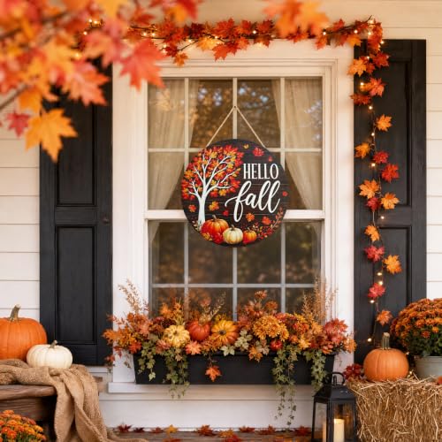 Fall Outdoor Welcome Sign for Front Door Halloween & Thanksgiving Decor